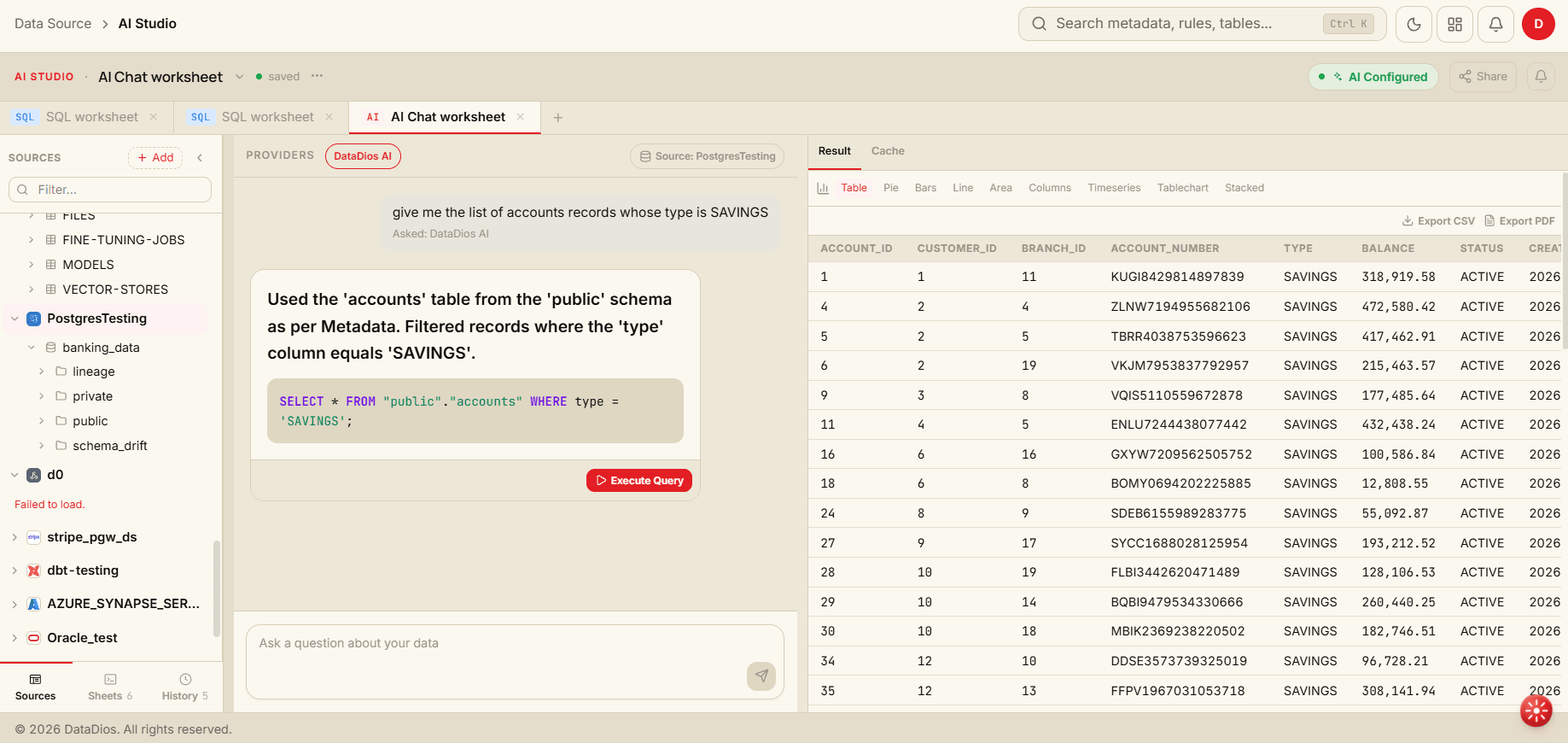 AI Chat worksheet