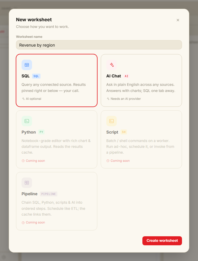 New Worksheet picker
