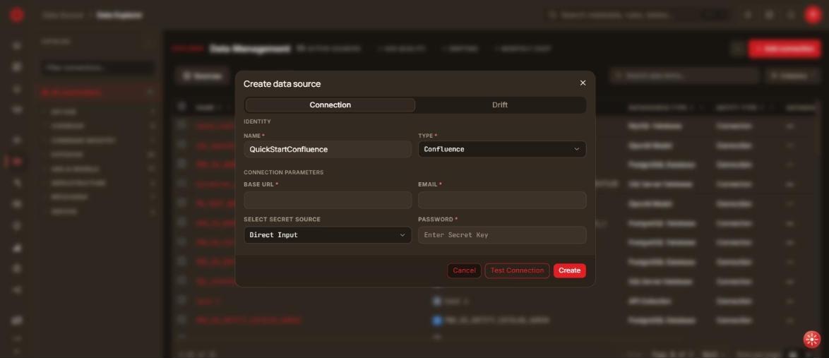 Confluence connection form