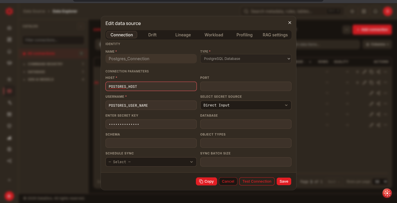 Edit data source dialog