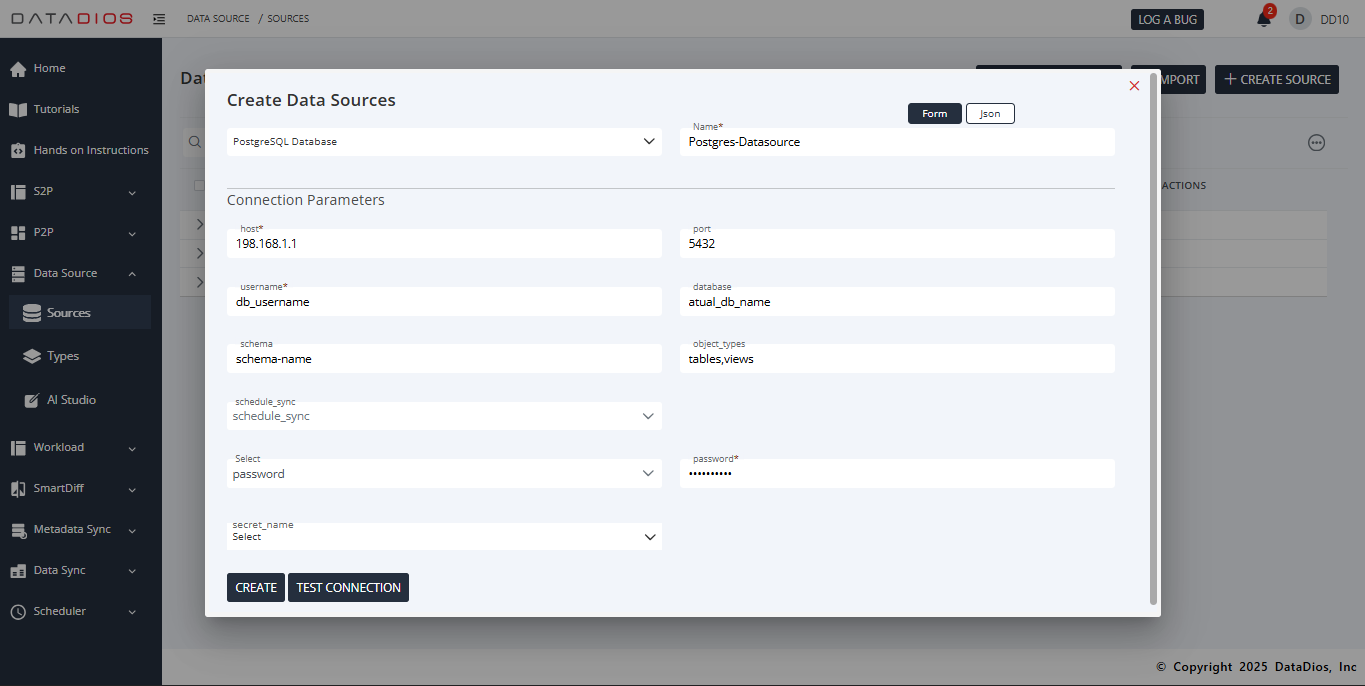 PostgreSQL Connection Form